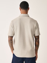 Zwart/wit - Polo met textuur - Image 3 of 4