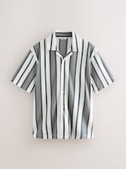 Grey Textured Stripe Jersey Shirt - Image 5 of 7