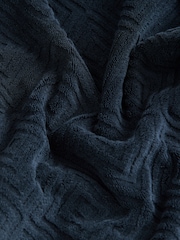 Navy Textured Towelling Shirt - Image 9 of 10