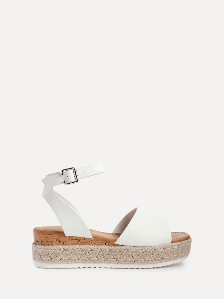 Linzi White Paradise Espedrille Flatform Sandals - Image 2 of 5