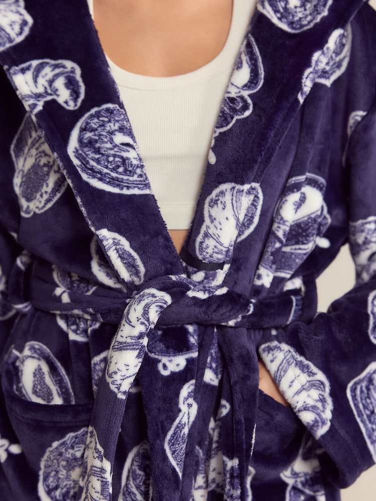 Navy Coffee Dressing Gown - Image 5 of 5