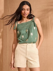 Love & Roses Ecru Tailored Denim Shorts - Image 2 of 4