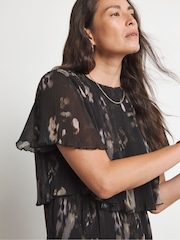 Joanna Hope Tiered Pleated Black Dress - Image 2 of 4