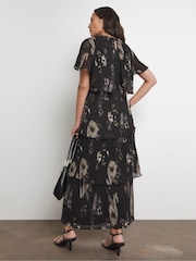 Joanna Hope Tiered Pleated Black Dress - Image 3 of 4