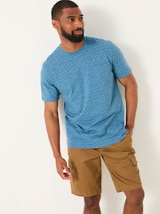 FatFace Hayle Navy Hayle Block Printed Tshirt - Image 1 of 5