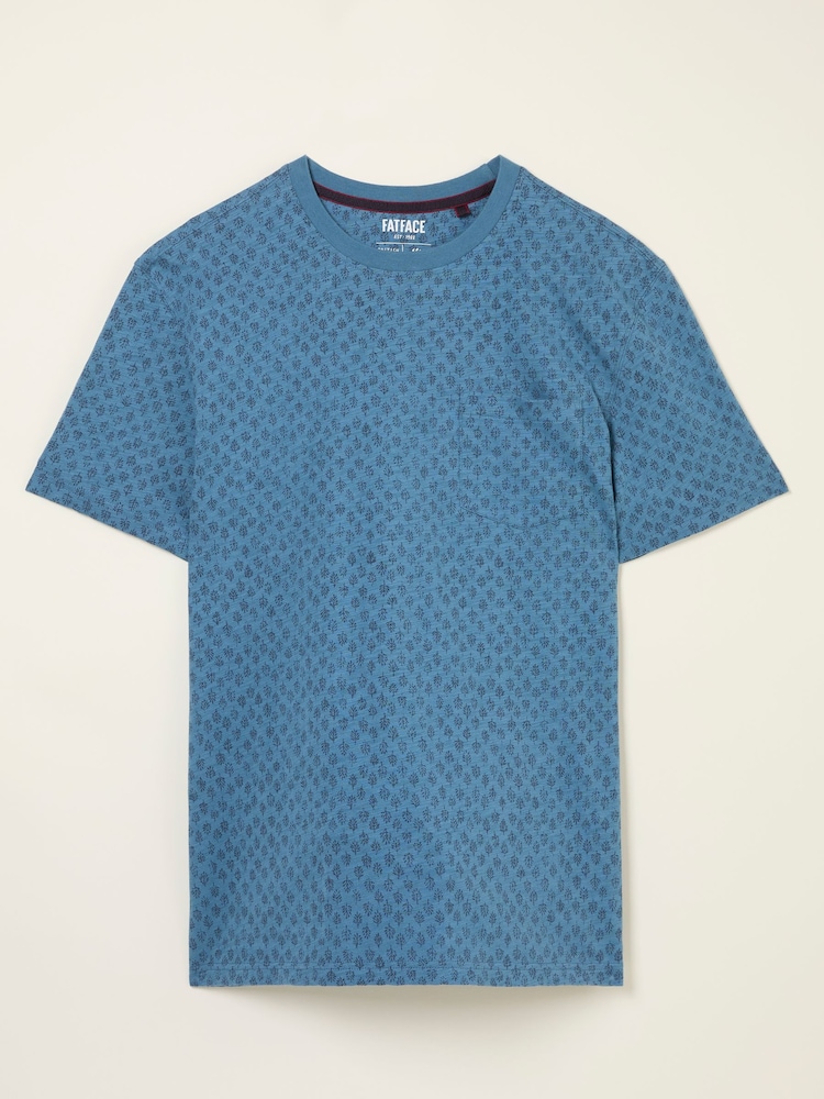 FatFace Hayle Navy Hayle Block Printed Tshirt - Image 1 of 5