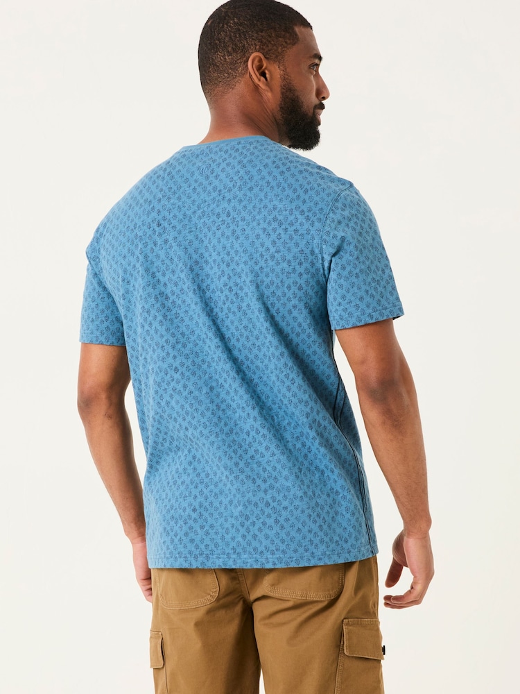 FatFace Hayle Navy Hayle Block Printed Tshirt - Image 2 of 5