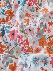 White/Blue Floral 100% Cotton Reversible Printed Duvet Cover and Pillowcase Set - Image 5 of 6