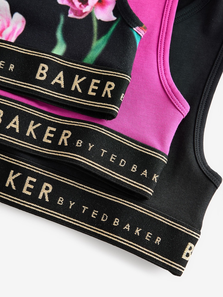 Berry/Noir - Baker by Ted Baker Crop Tops 3 Pack - Image 8 of 9