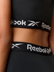 Reebok Girls Logo Tape Black Crop Top - Image 5 of 8