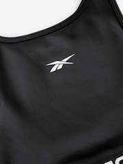 Reebok Girls Logo Tape Black Crop Top - Image 8 of 8