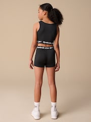 Reebok Girls Logo Tape Black Shorts - Image 3 of 10