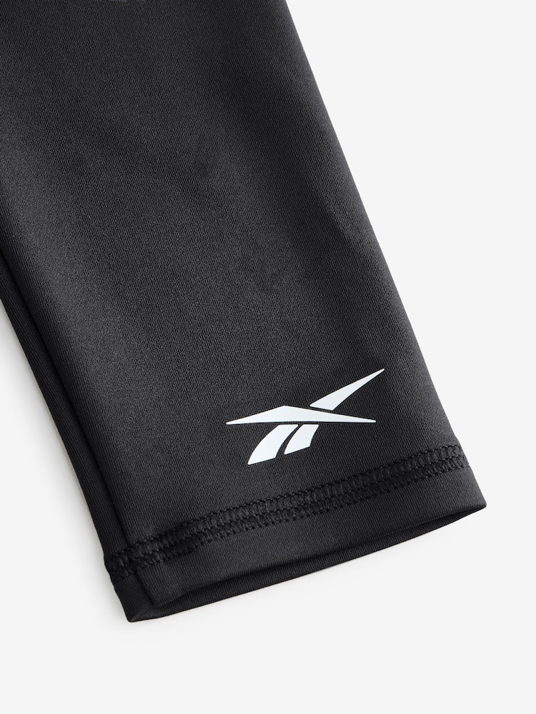 Reebok Girls Logo Tape High Waist Black Leggings - Image 9 of 9