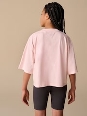 Reebok Oversized Girls Green/Pink Cropped Graphic 100% Cotton T-Shirts 2 Pack - Image 11 of 19