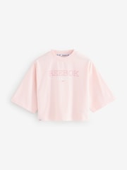 Reebok Oversized Girls Green/Pink Cropped Graphic 100% Cotton T-Shirts 2 Pack - Image 15 of 19