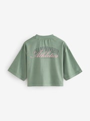 Reebok Oversized Girls Green/Pink Cropped Graphic 100% Cotton T-Shirts 2 Pack - Image 17 of 19