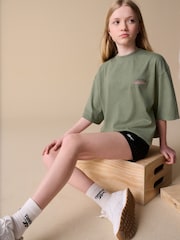 Reebok Oversized Girls Green/Pink Cropped Graphic 100% Cotton T-Shirts 2 Pack - Image 3 of 19