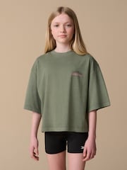 Reebok Oversized Girls Green/Pink Cropped Graphic 100% Cotton T-Shirts 2 Pack - Image 4 of 19