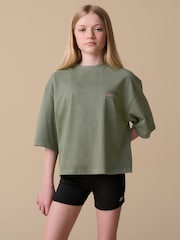 Reebok Oversized Girls Green/Pink Cropped Graphic 100% Cotton T-Shirts 2 Pack - Image 5 of 19