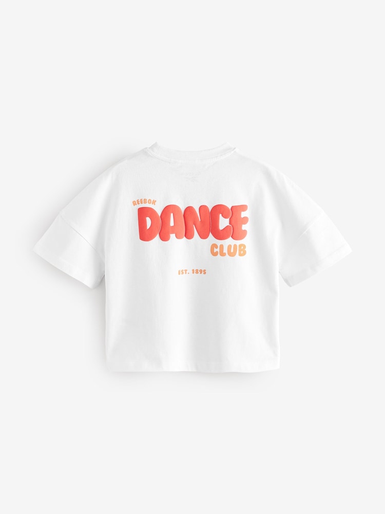 Reebok Girls Oversized Cropped 100% Cotton Graphic T-Shirt - Image 2 of 5
