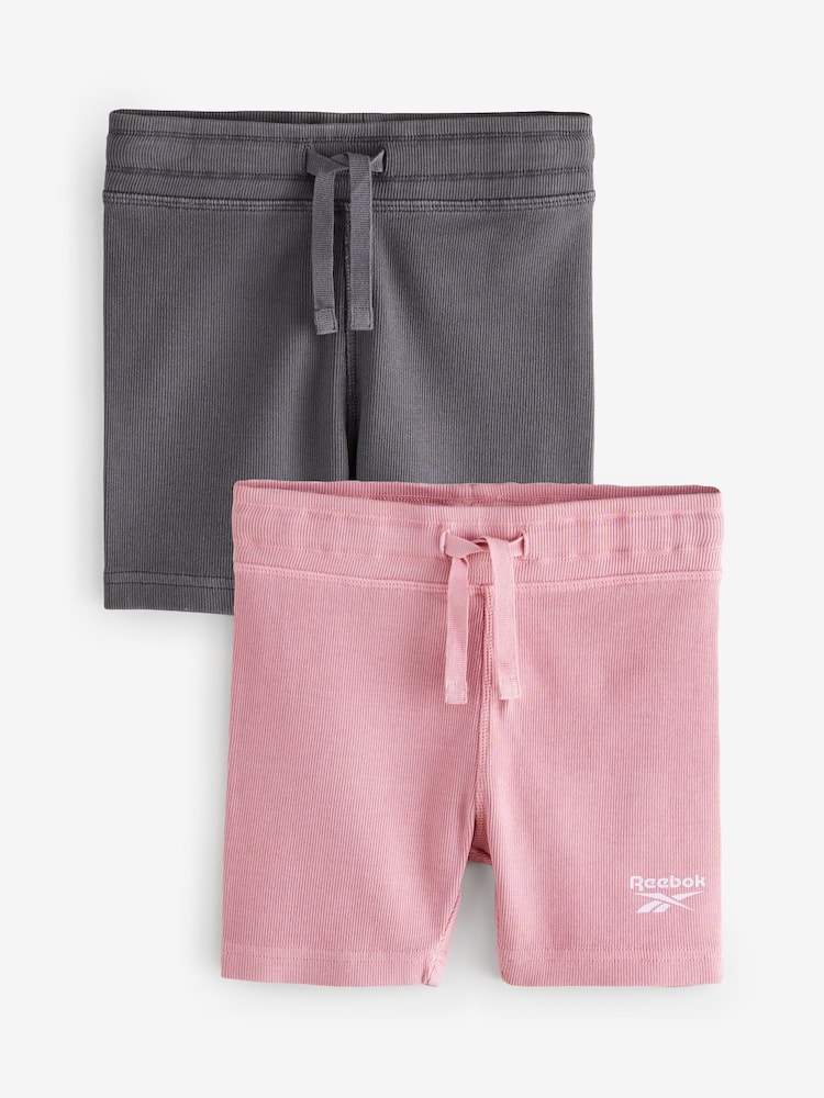 Reebok Girls Multicolour Ribbed Cycling Shorts 2 Pack - Image 1 of 7