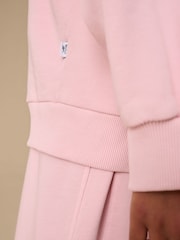 Reebok Girls Oversized Washed Pink Funnel Neck Half Zip 100% Cotton Sweatshirt - Image 5 of 7