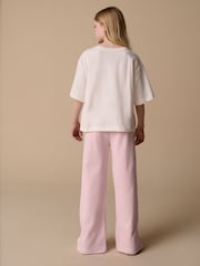Reebok Girls Washed Pink 100% Cotton Wide Leg Joggers - Image 2 of 13