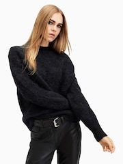 AllSaints Black Vortex Jumper - Image 1 of 7