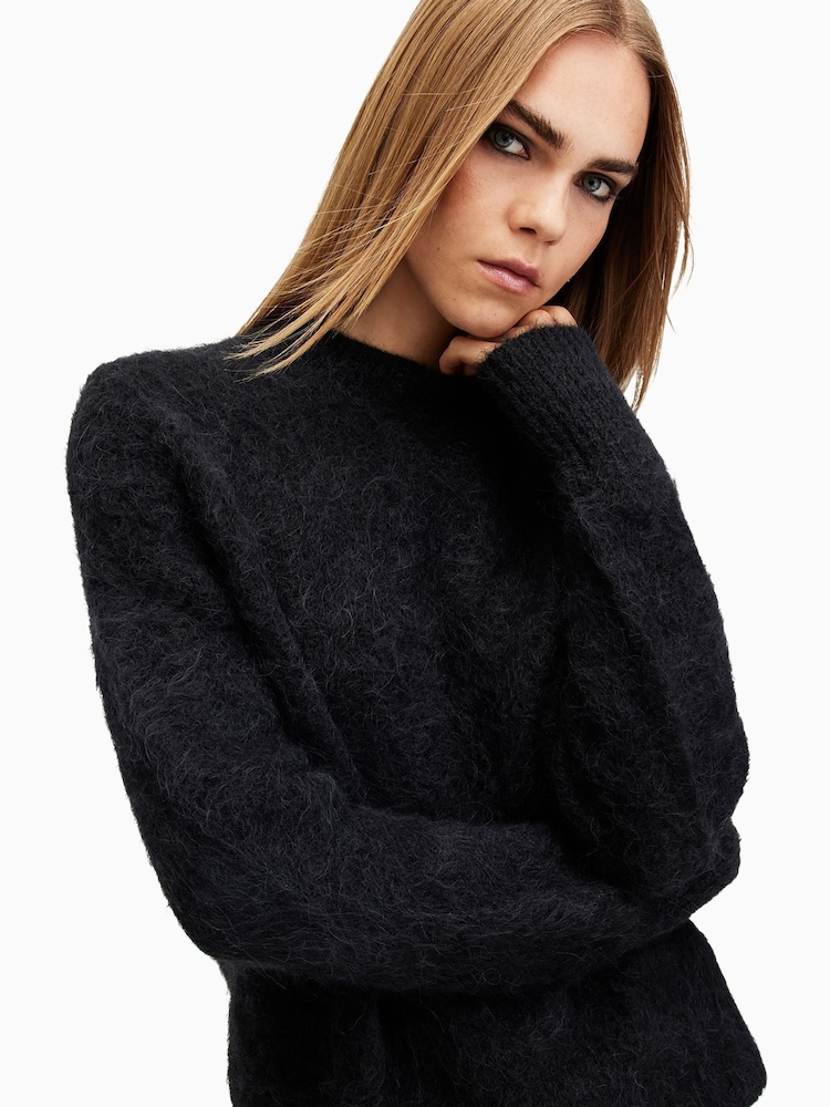 AllSaints Black Vortex Jumper - Image 2 of 7