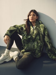Khaki Camo Active Teddy Borg Fleece Jacket - Image 1 of 11
