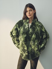 Khaki Camo Active Teddy Borg Fleece Jacket - Image 3 of 11