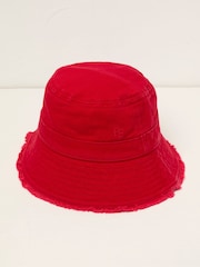 FatFace Red Brisbane Bucket 100% Cotton Hat - Image 1 of 2
