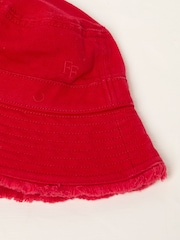 FatFace Red Brisbane Bucket 100% Cotton Hat - Image 2 of 2