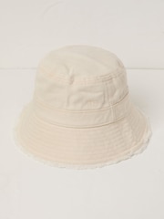 FatFace Ivory Brisbane Bucket 100% Cotton Hat - Image 1 of 2