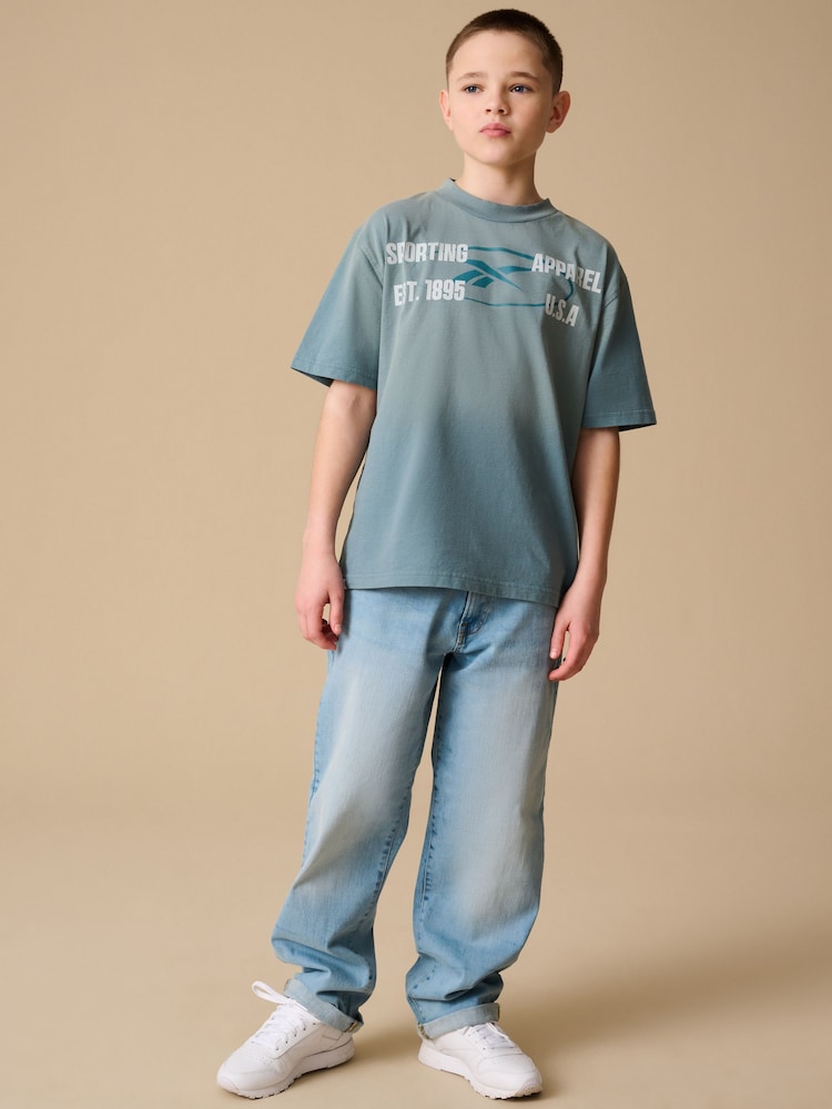 Reebok Boys Oversized 100% Cotton Graphic T-Shirt - Image 2 of 11