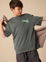 Reebok Boys Oversized 100% Cotton Graphic T-Shirt - Image 4 of 11