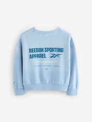 Reebok Oversized Boys Washed Blue Graphic 100% Cotton Sweatshirt - Image 11 of 13