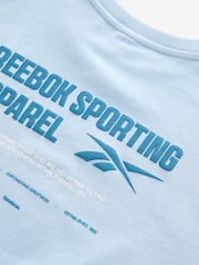 Reebok Oversized Boys Washed Blue Graphic 100% Cotton Sweatshirt - Image 12 of 13