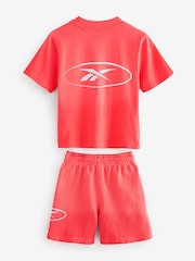 Reebok Boys Red Graphic 100% Cotton T-Shirt and Shorts Set - Image 13 of 15