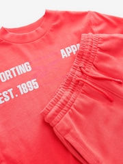 Reebok Boys Red Graphic 100% Cotton T-Shirt and Shorts Set - Image 14 of 15
