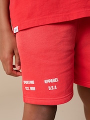 Reebok Boys Red Graphic 100% Cotton T-Shirt and Shorts Set - Image 7 of 15