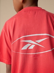Reebok Boys Red Graphic 100% Cotton T-Shirt and Shorts Set - Image 8 of 15