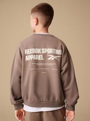Reebok Boys Graphic 100% Cotton Washed Brown Sweatshirt and Shorts Set - Image 6 of 12