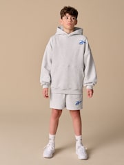 Reebok Boys Grey Graphic 100% Cotton Hoodie and Shorts Set - Image 1 of 17