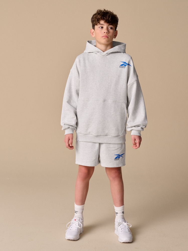 Reebok Boys Grey Graphic 100% Cotton Hoodie and Shorts Set - Image 1 of 17