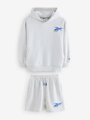 Reebok Boys Grey Graphic 100% Cotton Hoodie and Shorts Set - Image 14 of 17