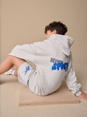 Reebok Boys Grey Graphic 100% Cotton Hoodie and Shorts Set - Image 6 of 17