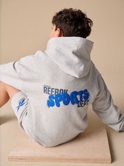 Reebok Boys Grey Graphic 100% Cotton Hoodie and Shorts Set - Image 7 of 17