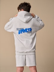Reebok Boys Grey Graphic 100% Cotton Hoodie and Shorts Set - Image 9 of 17