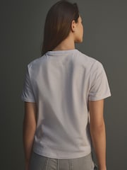Lilac Purple Embellished Pocket 100% Cotton T-Shirt - Image 3 of 7